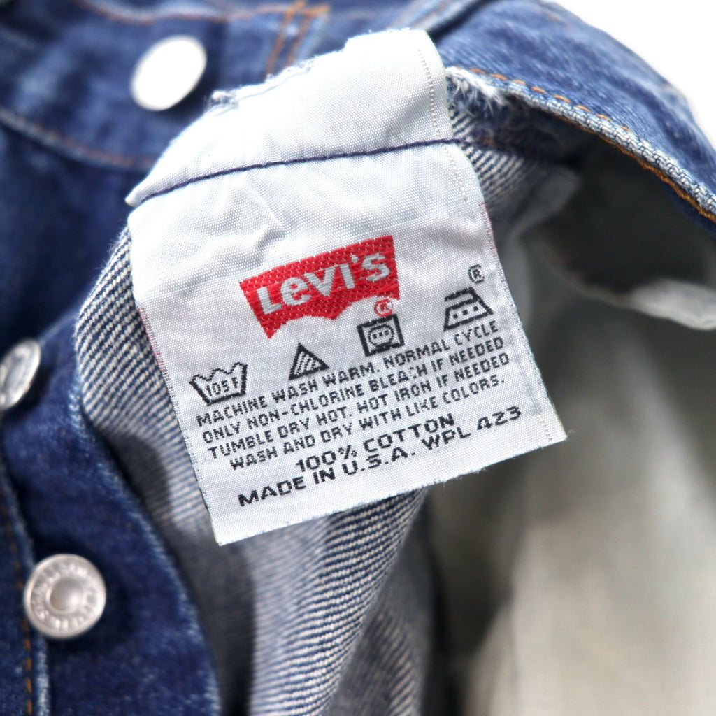 Levi's USA made 90s denim pants size 34 blue cotton button fly button back 521 501-0115