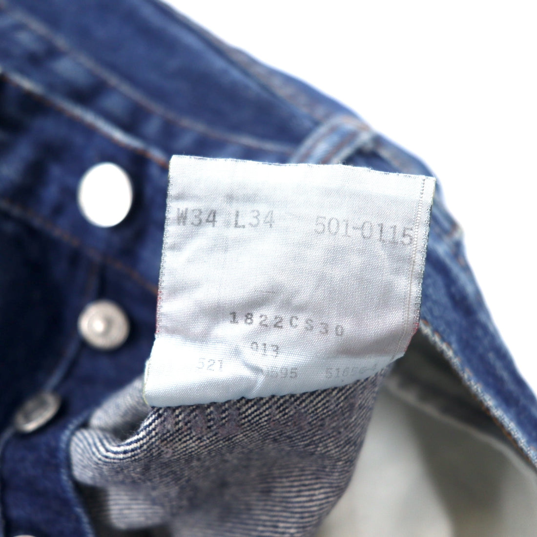 Levi's USA made 90s denim pants size 34 blue cotton button fly button back 521 501-0115