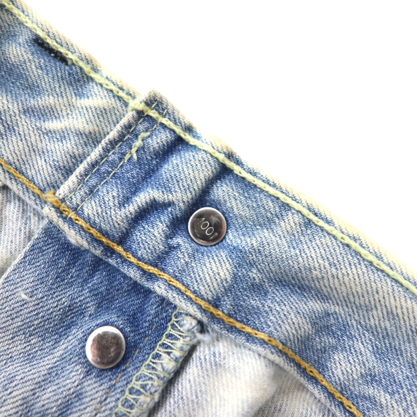 Levi's 501 ケミカルウォッシュ カットオフ ショート デニムパンツ ハーフパンツ L ブルー コットン ボタンフライ