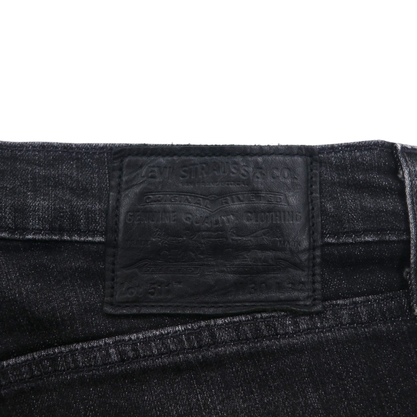 Levi's PREMIUM 511 ビッグE スリムフィット ストレッチ デニムパンツ ジーンズ M ブラック レザーパッチ 04511-2402