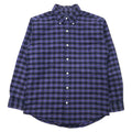 日本然リトテ-古着オンライン-Ralph Lauren ボタンダウンシャツ M ネイビー チェック コットン BIG SHIRT スモールポニー刺繍-Ralph Lauren button-down Shirts M Navy Checked Cotton BIG SHIRT Small Pony Embroidery