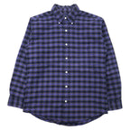 日本然リトテ-古着オンライン-Ralph Lauren ボタンダウンシャツ M ネイビー チェック コットン BIG SHIRT スモールポニー刺繍-Ralph Lauren button-down Shirts M Navy Checked Cotton BIG SHIRT Small Pony Embroidery