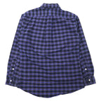 Ralph Lauren ボタンダウンシャツ M ネイビー チェック コットン BIG SHIRT スモールポニー刺繍