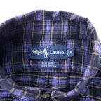 Ralph Lauren ボタンダウンシャツ M ネイビー チェック コットン BIG SHIRT スモールポニー刺繍