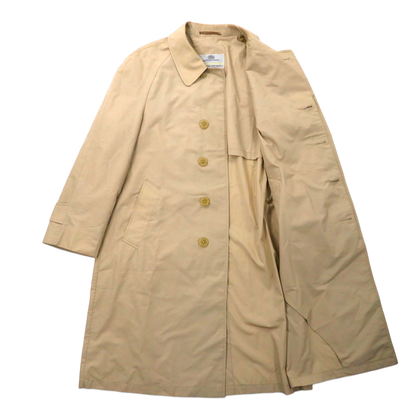 Aquascutum 80s COAT L Beige AQUA5 Cotton Waterproof VINTAGE 