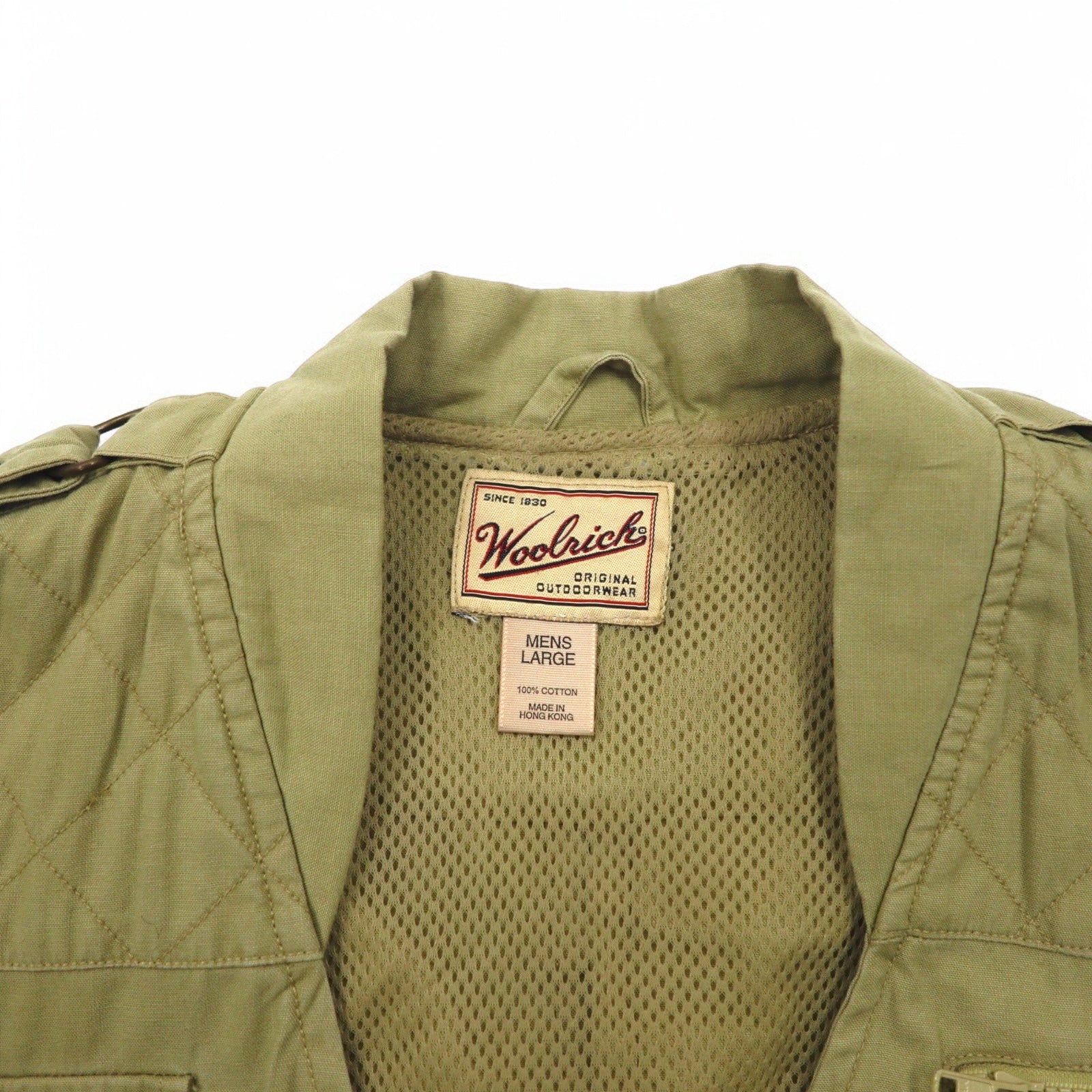 Woolrich 90s Hunting Vest, Large, Beige, Cotton, Multi-Pocket