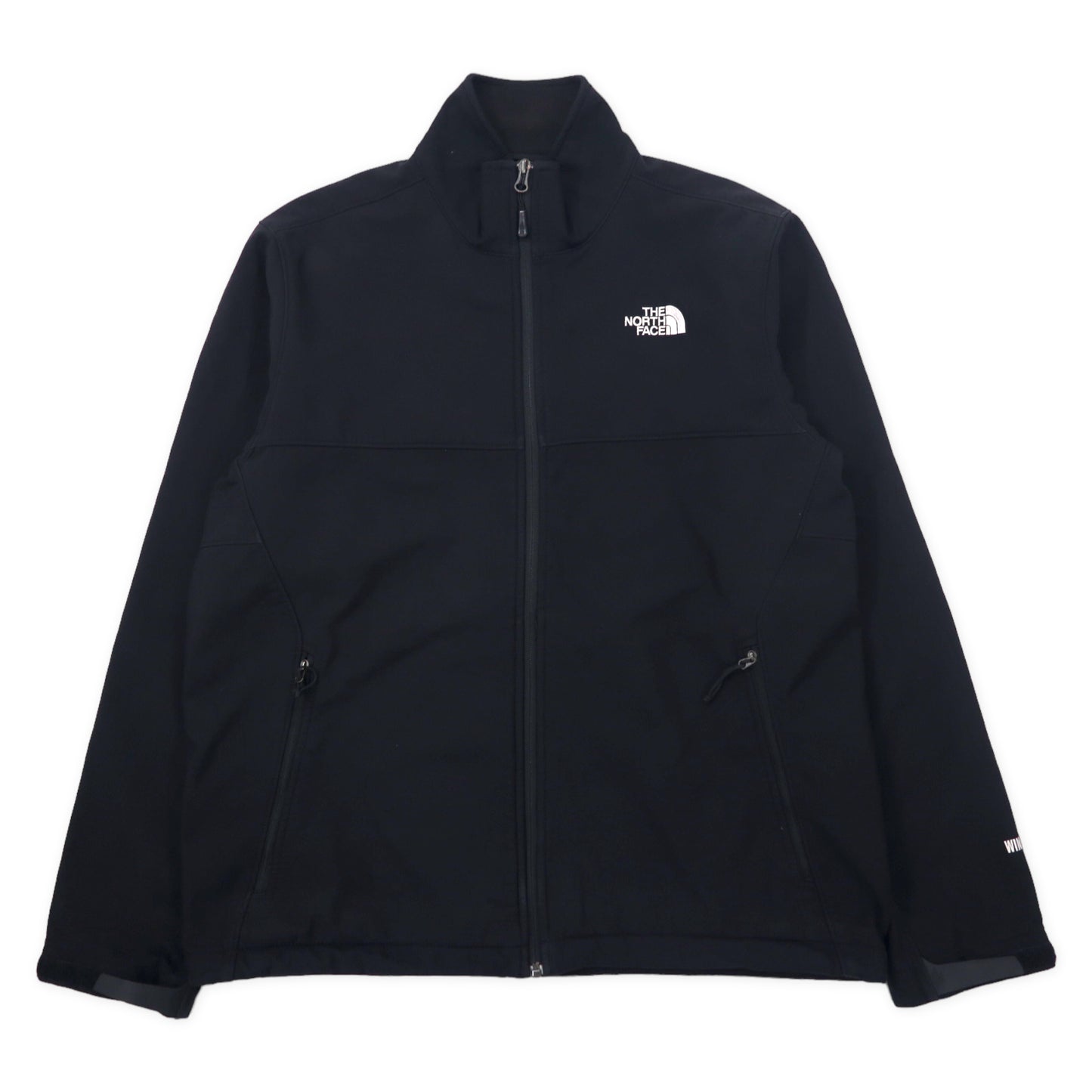 日本然リトテ-古着オンライン-THE NORTH FACE ウィンドストッパー ソフトシェルジャケット L ブラック ポリエステル フリースライニング WIND STOPPER ロゴ刺繍-THE NORTH FACE Wind stopper Soft Shell Jacket L Black polyester FLEECE Lining Wind Stopper Embroidery