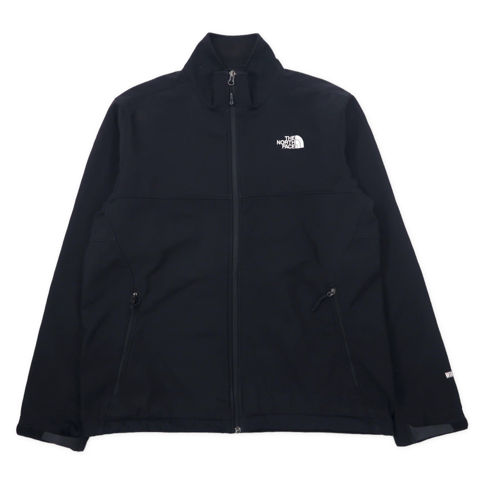 日本然リトテ-古着オンライン-THE NORTH FACE ウィンドストッパー ソフトシェルジャケット L ブラック ポリエステル フリースライニング WIND STOPPER ロゴ刺繍-THE NORTH FACE Wind stopper Soft Shell Jacket L Black polyester FLEECE Lining Wind Stopper Embroidery