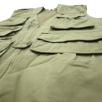 Woolrich 90s Hunting Vest, Large, Beige, Cotton, Multi-Pocket