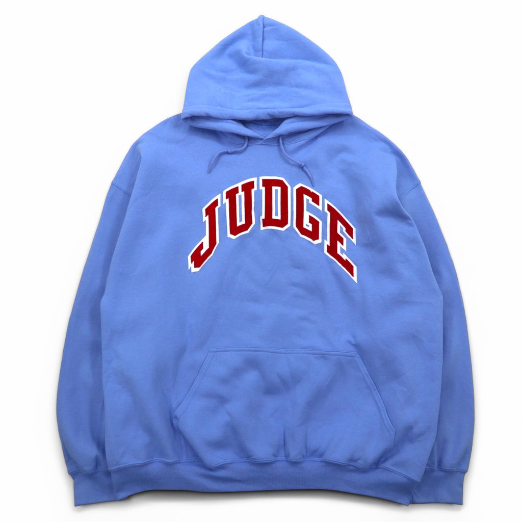 GILDAN カレッジ プルオーバー パーカー 2XL ブルー Dry Blend 裏起毛 JUGDE アーチロゴ ホンジュラス製