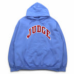 GILDAN カレッジ プルオーバー パーカー 2XL ブルー Dry Blend 裏起毛 JUGDE アーチロゴ ホンジュラス製