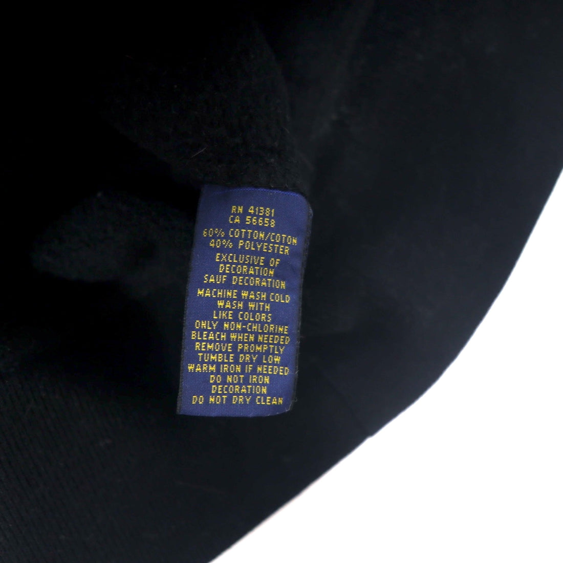 POLO RALPH LAUREN Pullover Hoodie M Black Cotton