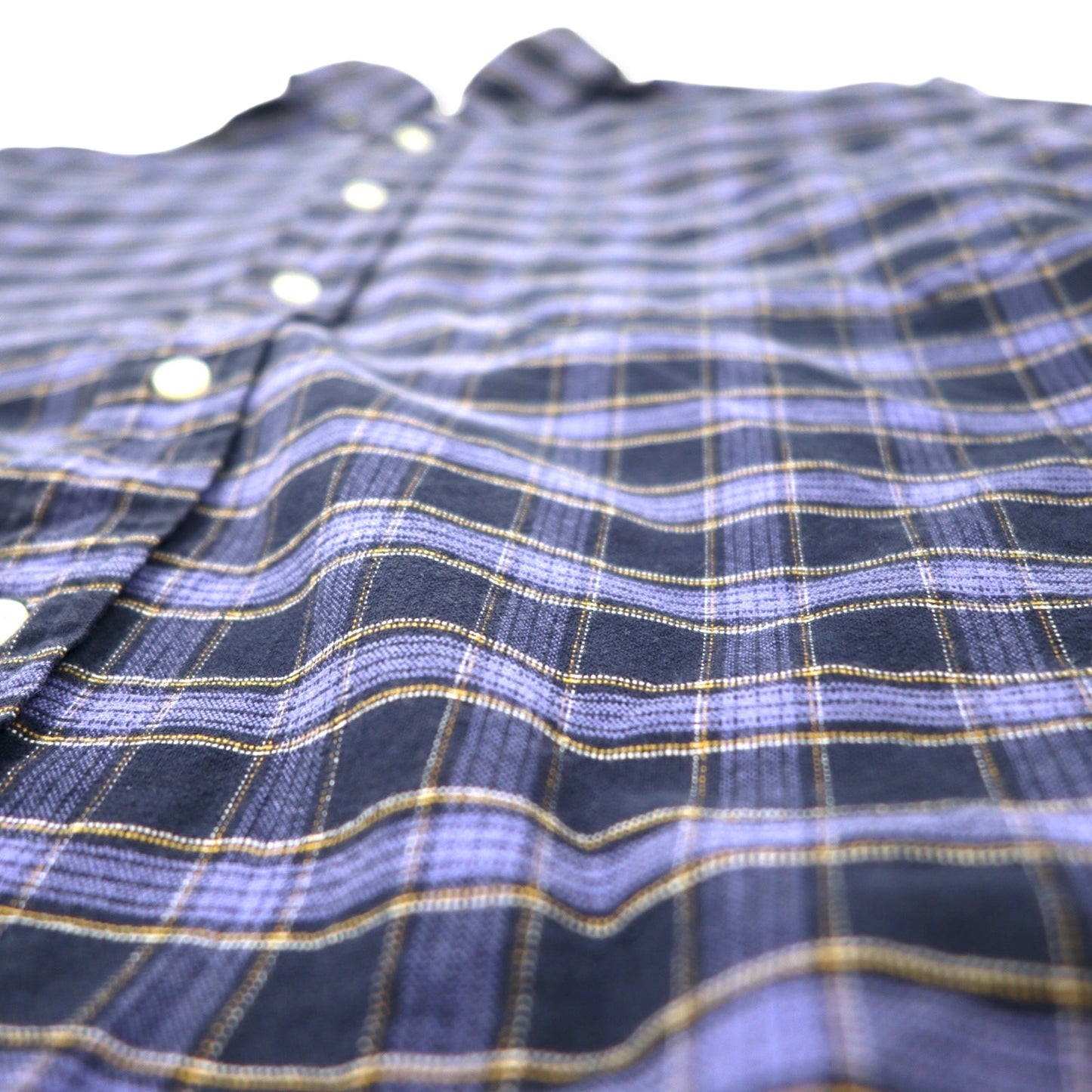 Ralph Lauren ボタンダウンシャツ M ネイビー チェック コットン BIG SHIRT スモールポニー刺繍