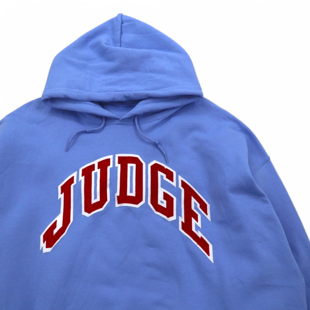 GILDAN カレッジ プルオーバー パーカー 2XL ブルー Dry Blend 裏起毛 JUGDE アーチロゴ ホンジュラス製