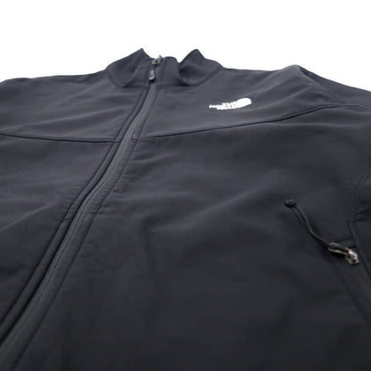 THE NORTH FACE ウィンドストッパー ソフトシェルジャケット L ブラック ポリエステル フリースライニング WIND STOPPER ロゴ刺繍