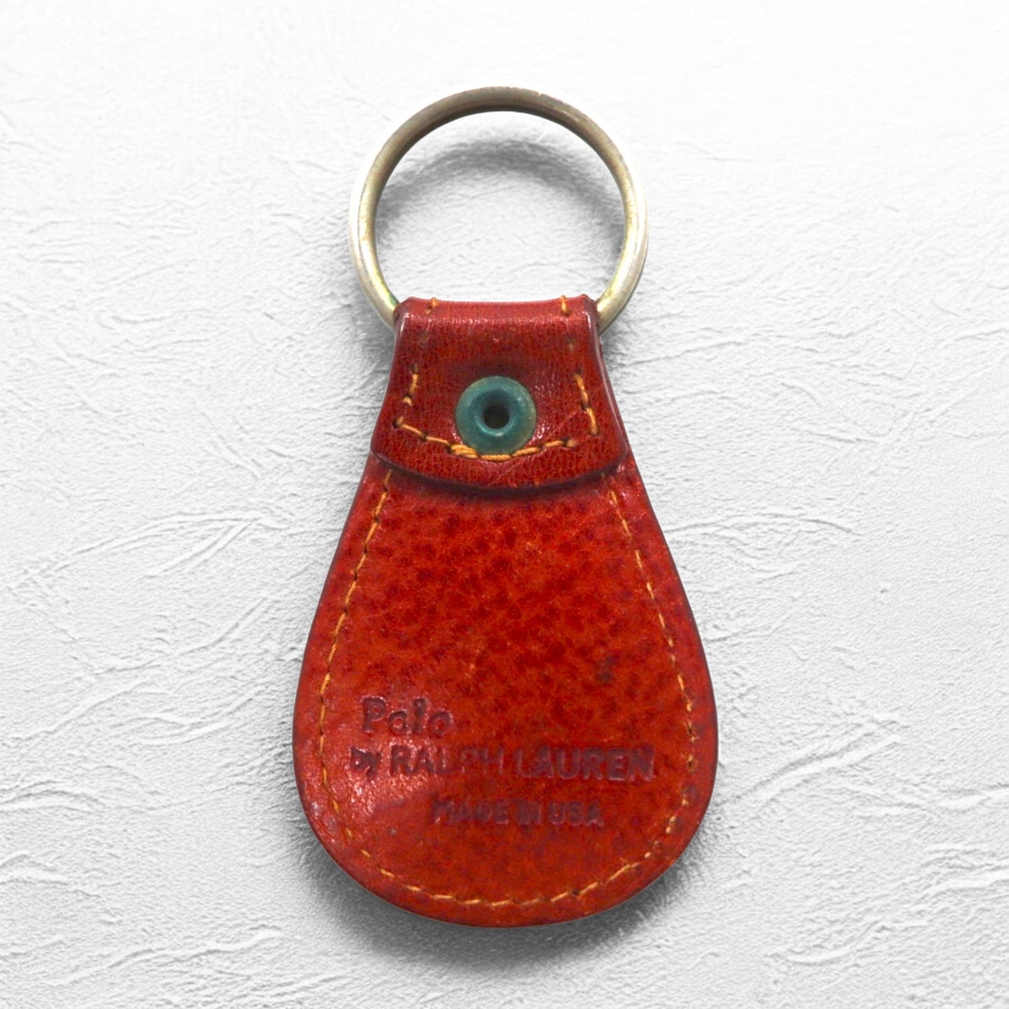 Polo by Ralph Lauren USA製 レザー キーリング キーホルダー ブラウン スモールポニー