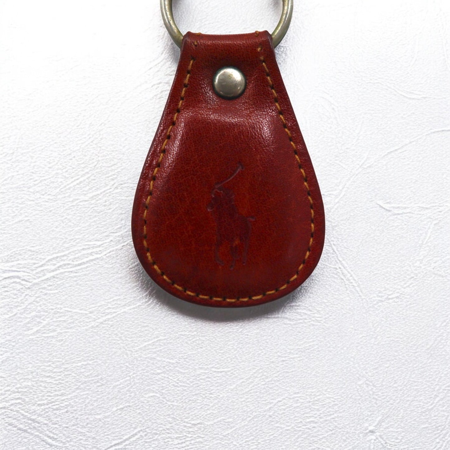 Polo by Ralph Lauren USA製 レザー キーリング キーホルダー ブラウン スモールポニー