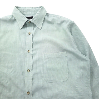 THE NORTH FACE アウトドア ポリエステルシャツ L グリーン チェック 胸ポケット ON-4569