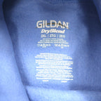 GILDAN カレッジ プルオーバー パーカー 2XL ブルー Dry Blend 裏起毛 JUGDE アーチロゴ ホンジュラス製