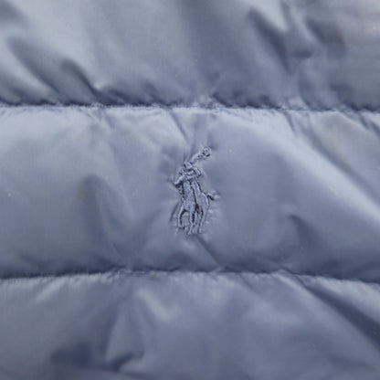 Polo Ralph Lauren Performance Quilted Down Jacket, Size M, Navy, Nylon Paneling, Ribbed Lines