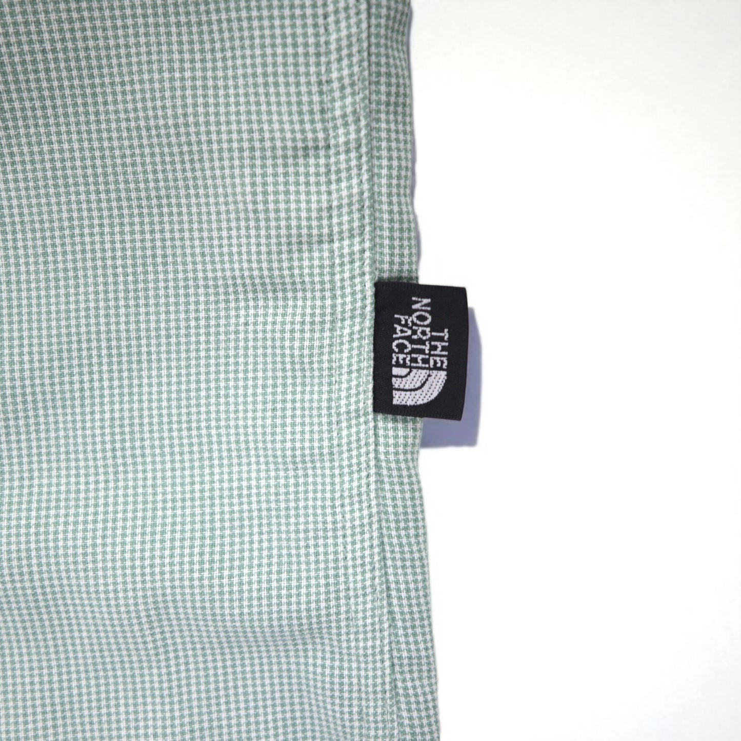 THE NORTH FACE アウトドア ポリエステルシャツ L グリーン チェック 胸ポケット ON-4569