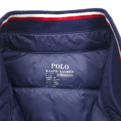 Polo Ralph Lauren Performance Quilted Down Jacket, Size M, Navy, Nylon Paneling, Ribbed Lines