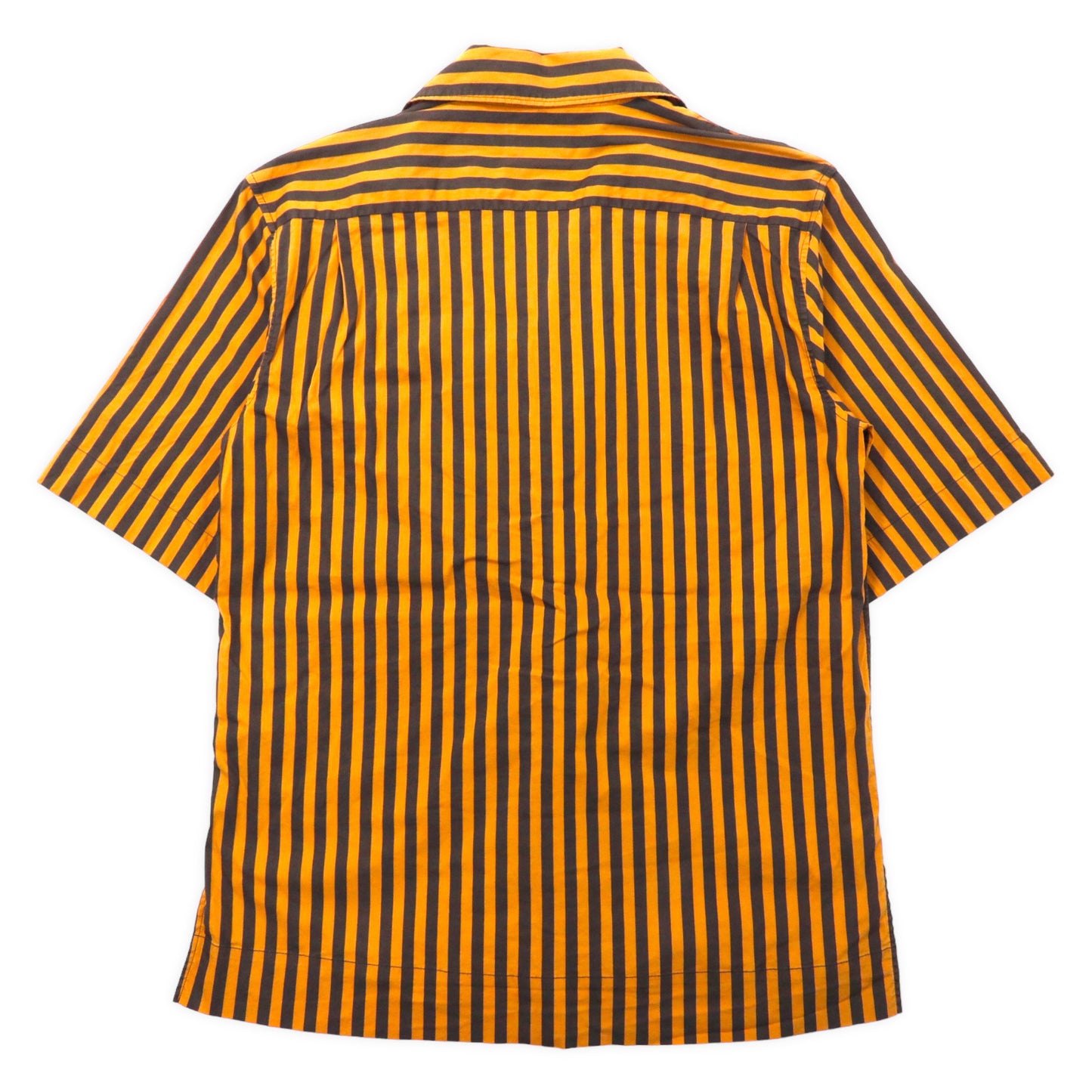 ACNE STUDIOS Short Sleeve Open Color Shirt 48 Orange Striped