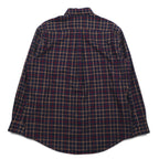 Brooks Brothers 346 Button-Down Shirt, Large, Navy, Check, Cotton, Big Size, Non-Iron