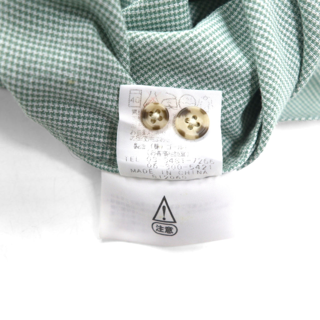 THE NORTH FACE Outdoor Polyester Shirt, Size L, Green Check, Chest Pocket, ON-4569
