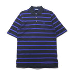 POLO GOLF RALPH LAUREN 90s Striped Polo Shirt, Size M, Black/Blue, Cotton, Pique, Small Pony Embroidery