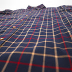 Brooks Brothers 346 Button-Down Shirt, Large, Navy, Check, Cotton, Big Size, Non-Iron