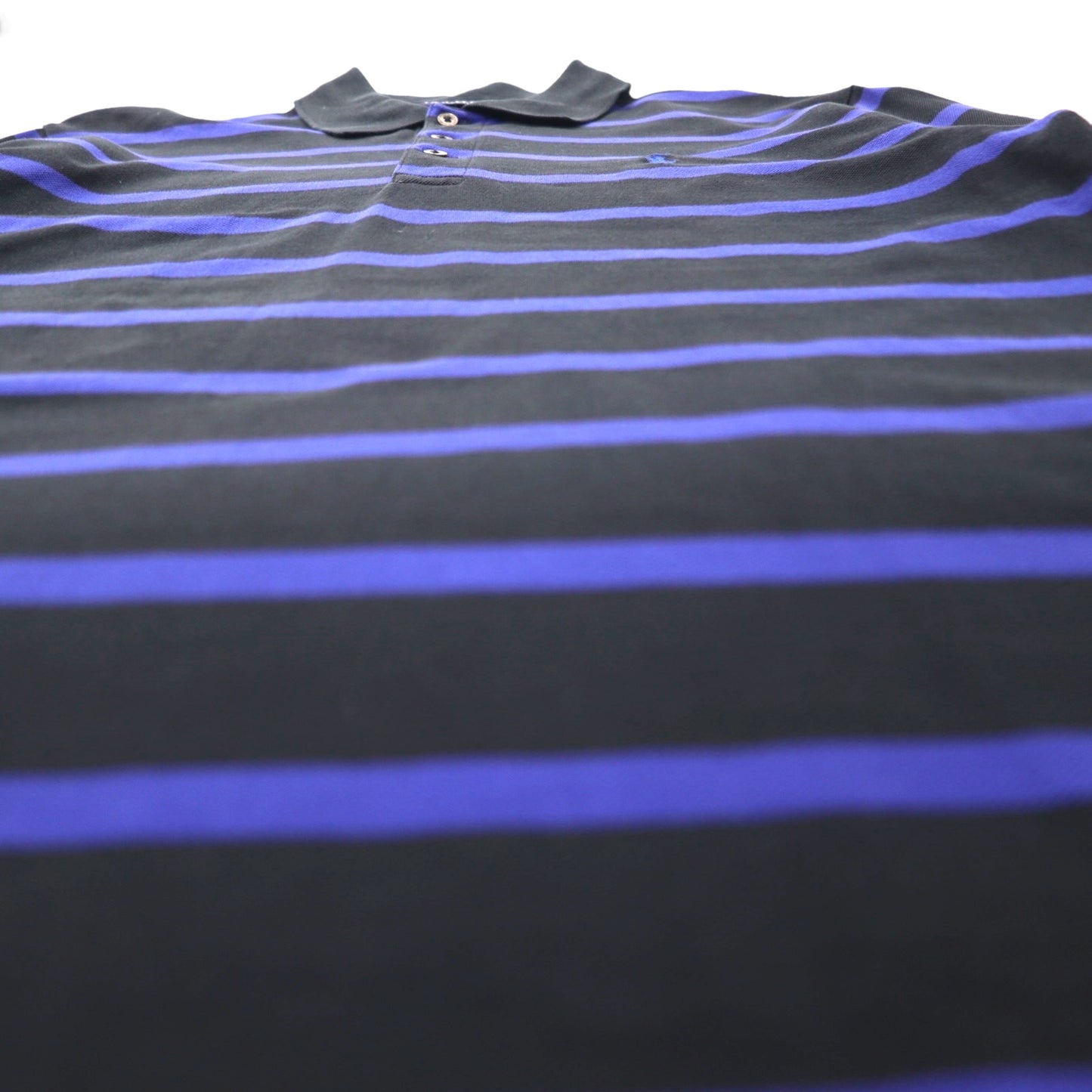 POLO GOLF RALPH LAUREN 90年代 ボーダー ポロシャツ M ブラック ブルー コットン 鹿の子 スモールポニー刺繍