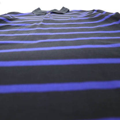 POLO GOLF RALPH LAUREN 90年代 ボーダー ポロシャツ M ブラック ブルー コットン 鹿の子 スモールポニー刺繍