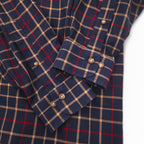 Brooks Brothers 346 Button-Down Shirt, Large, Navy, Check, Cotton, Big Size, Non-Iron