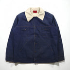 Dickies 80s Vintage Lunch Coat with Fleece Lining, Denim Jacket, XL, Indigo