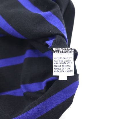 POLO GOLF RALPH LAUREN 90年代 ボーダー ポロシャツ M ブラック ブルー コットン 鹿の子 スモールポニー刺繍