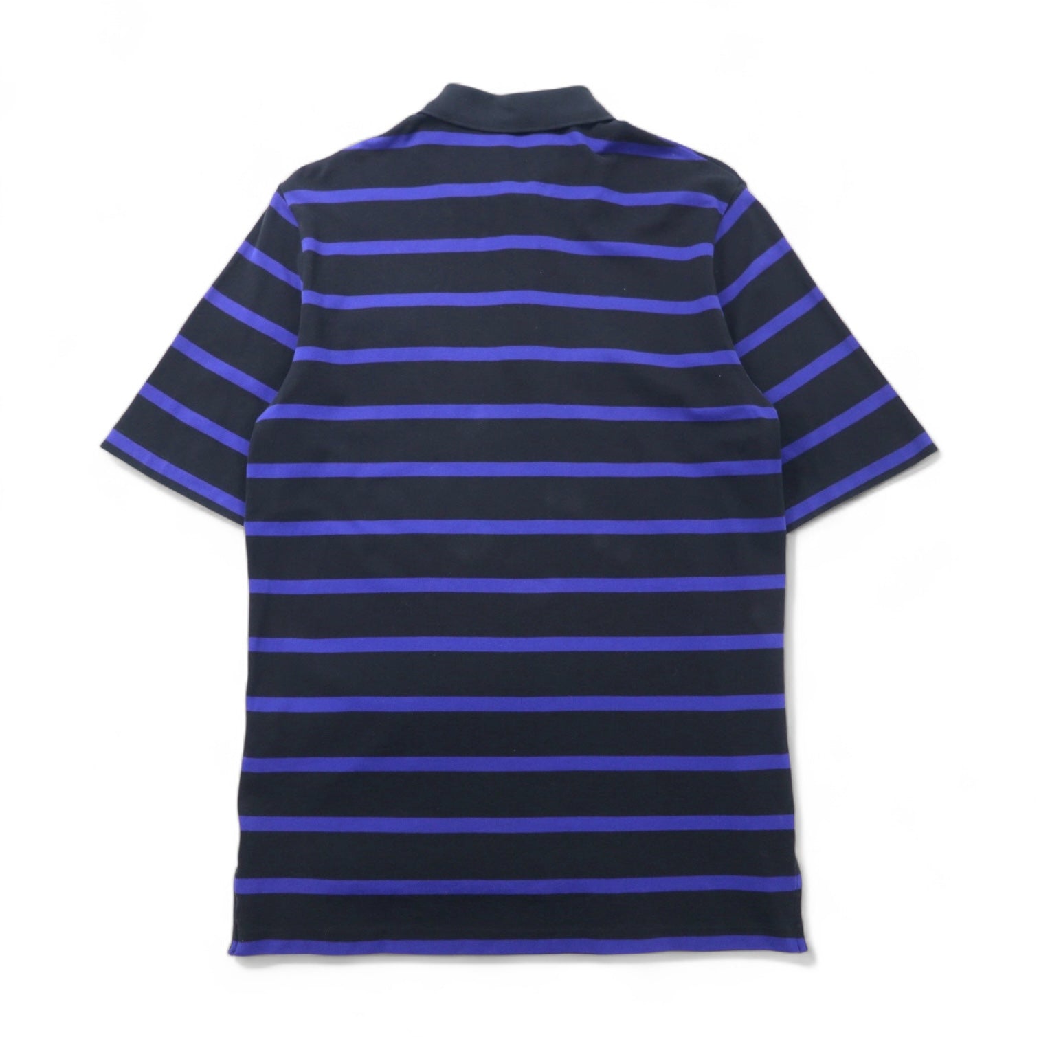 POLO GOLF RALPH LAUREN 90s Striped Polo Shirt, Size M, Black/Blue, Cotton, Pique, Small Pony Embroidery