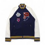 POLO RALPH LAUREN Wingfoot P Patch Track Jacket, Size M, Navy, Cotton