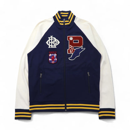 POLO RALPH LAUREN ウイングフット Pワッペン トラックジャケット スタジャン ジャージ M ネイビー コットン