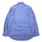 POLO RALPH LAUREN ワイドカラー ドレスシャツ L ブルー チェック コットン