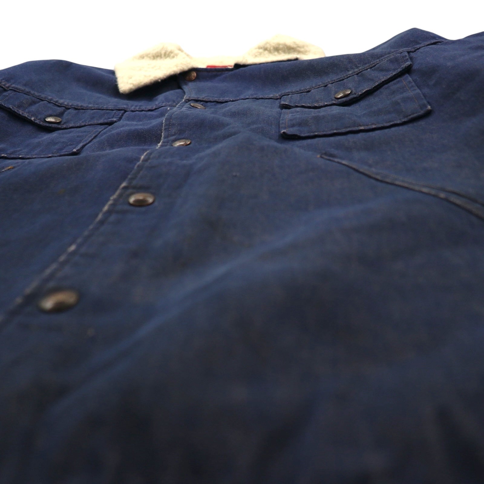 Dickies 80s Vintage Lunch Coat with Fleece Lining, Denim Jacket, XL, Indigo