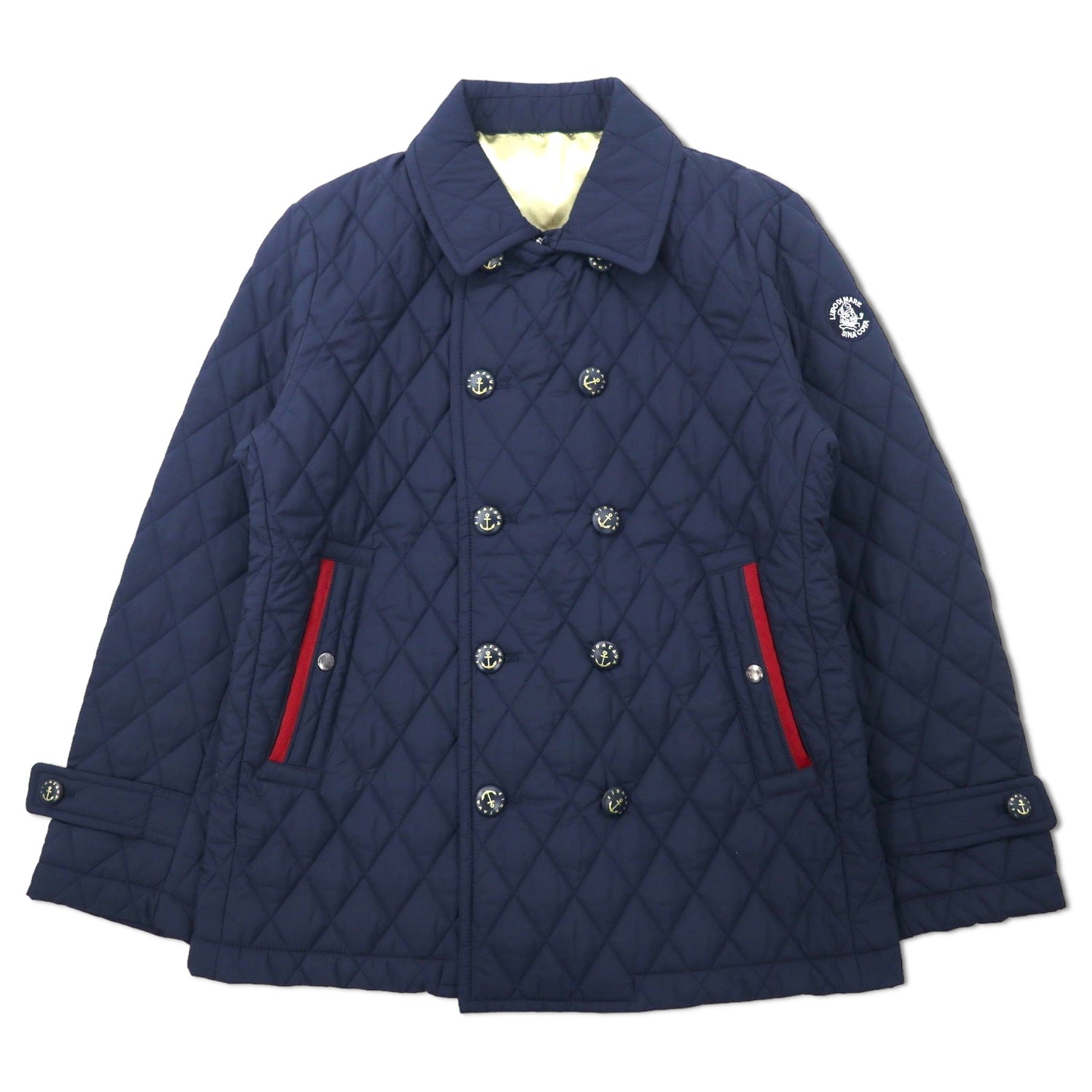 SINA COVA Double Brest Quilted Jacket P COAT Cotton L Navy 