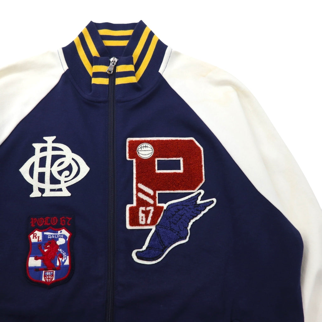 POLO RALPH LAUREN Wingfoot P Patch Track Jacket, Size M, Navy, Cotton