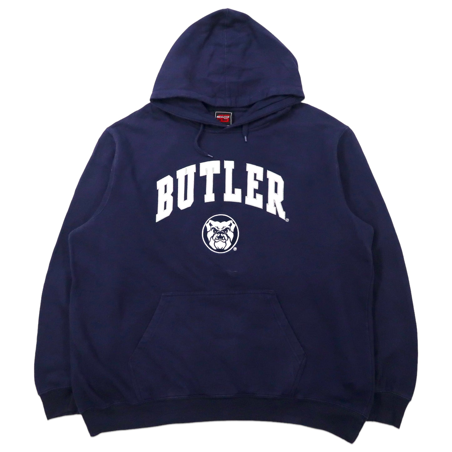 GENUINE STUFF ビッグサイズ カレッジパーカー XXL ネイビー コットン 裏起毛 BUTLER