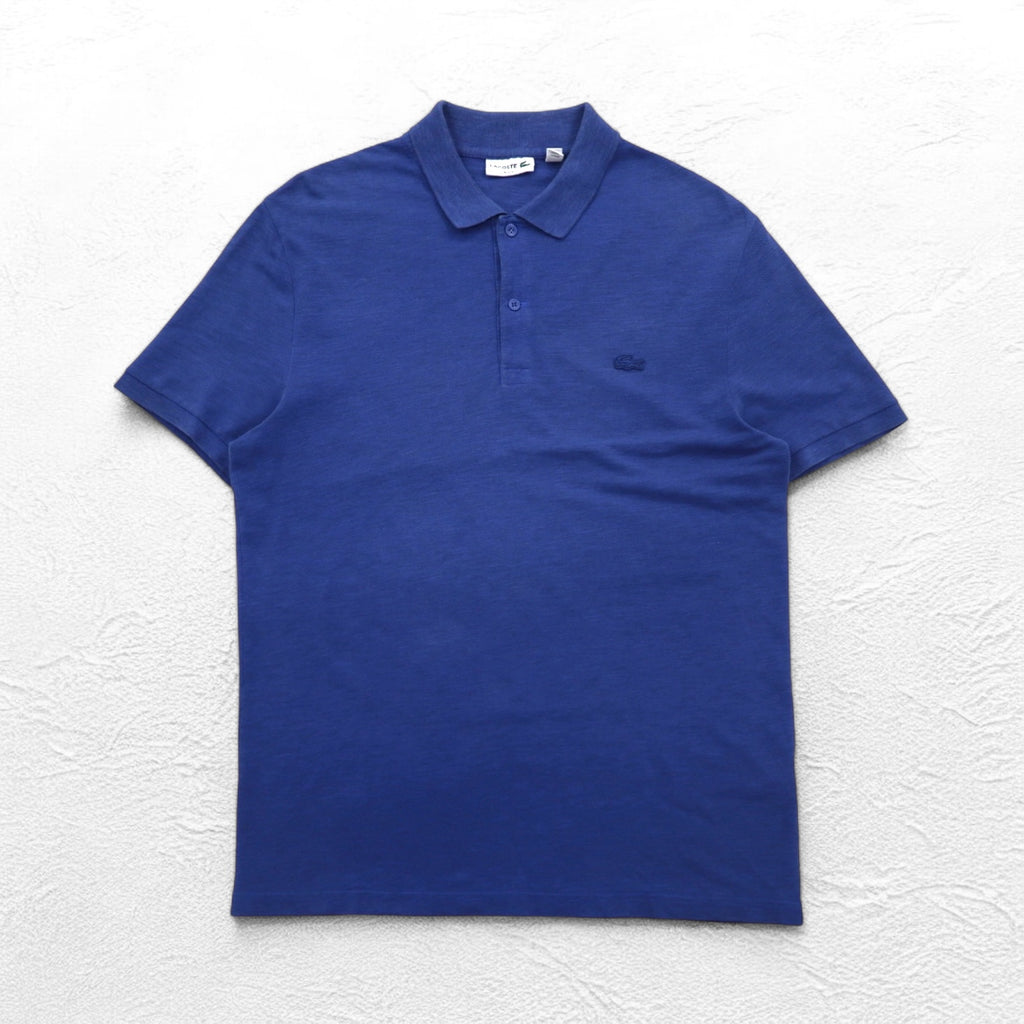 LACOSTE Slim Fit Polo Shirt L Blue Pique SLIM FIT One Point Logo FA10269 Made in Peru