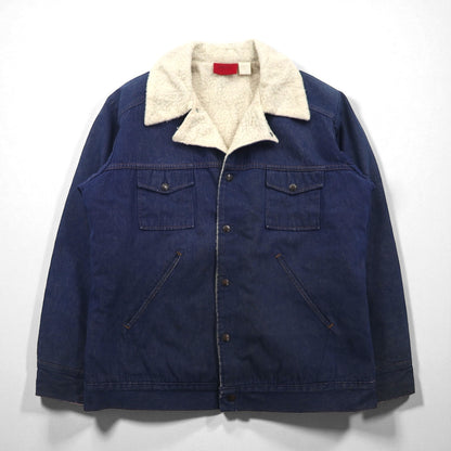 Dickies 80s Vintage Lunch Coat with Fleece Lining, Denim Jacket, XL, Indigo