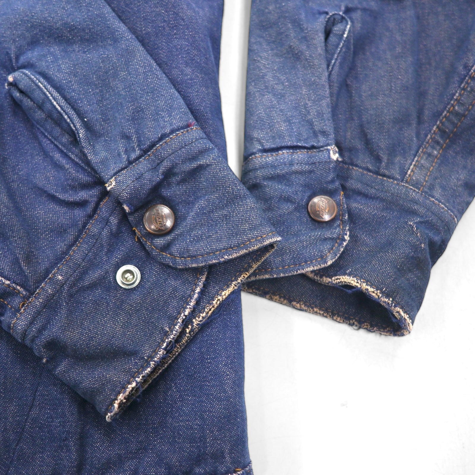 Dickies 80s Vintage Lunch Coat with Fleece Lining, Denim Jacket, XL, Indigo