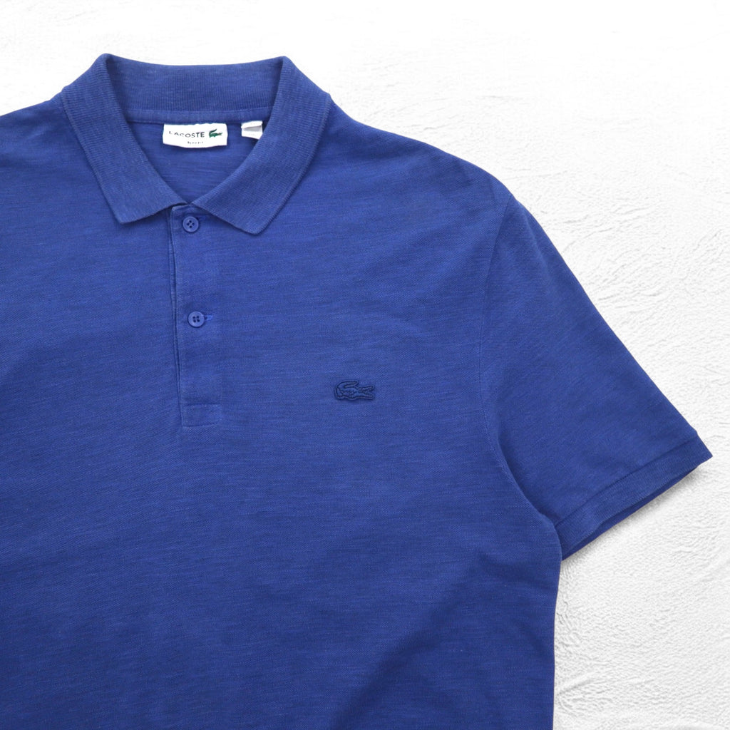 LACOSTE Slim Fit Polo Shirt L Blue Pique SLIM FIT One Point Logo FA10269 Made in Peru