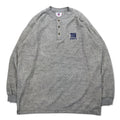 NFL ヘンリーネック ロングスリーブ Tシャツ ロンT L グレー コットン NY GIANTS