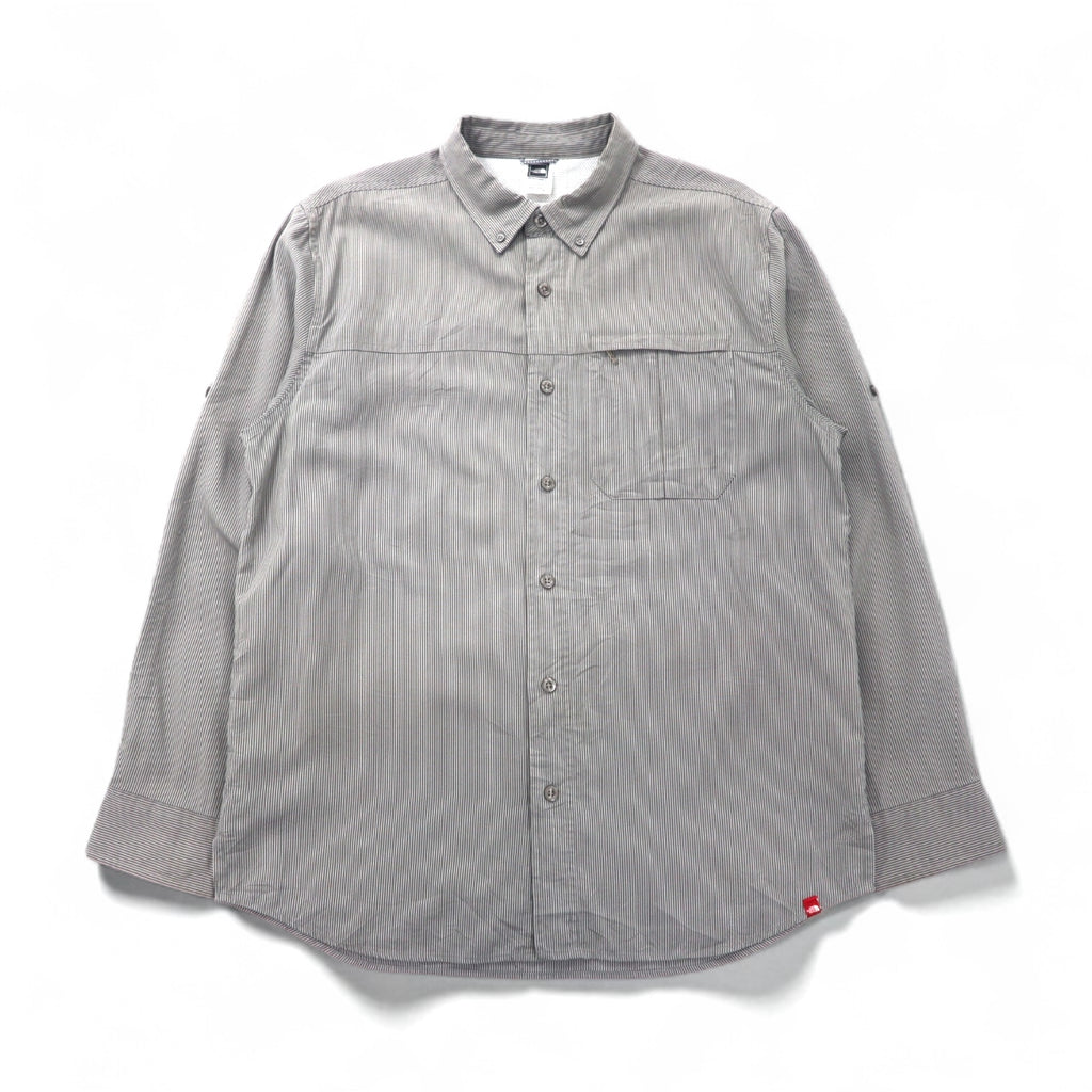 THE NORTH FACE Outdoor Mesh-Lined Polyester Shirt, Size L, Gray, Modal, Chest Pocket, AEVV